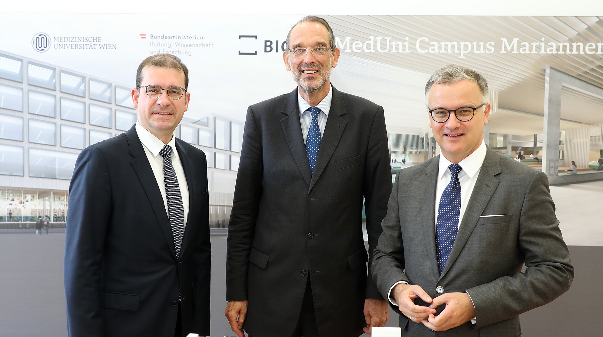 v.l.n.r. Hans-Peter Weiss, Heinz Faßmann, Markus Müller © MedUni Wien / F. Matern